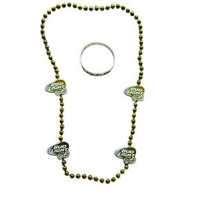 NWOT Bud Light Lime Green Beaded Necklace